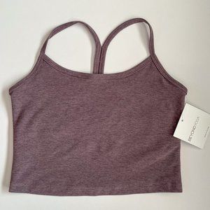 BEYOND YOGA Spacedye Slim Racerback Cropped Tank M NWT -Silverberry Heather